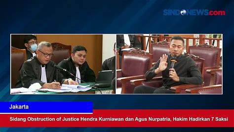 Sidang Obstruction Of Justice Hendra Kurniawan Dan Agus Nurpatria