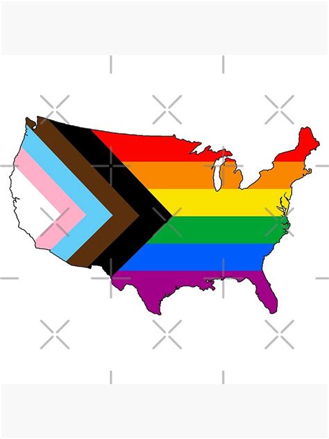 Usa Progress Pride Poster For Sale By Gayesthetic Redbubble