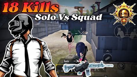 18 Kills🥶insane Solo Vs Squad Gameplay With Best Sensivity Full Gyroscope 🥶pubg Mobile Best