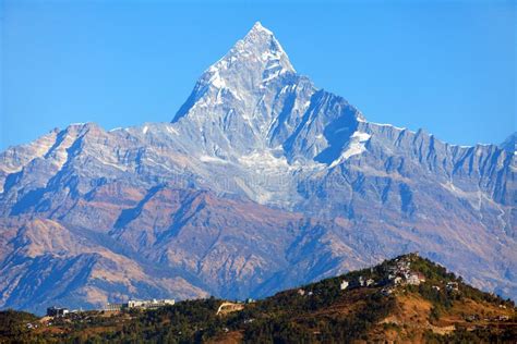 Vista Del Soporte Machhapuchhre área De Annapurna Montañas De