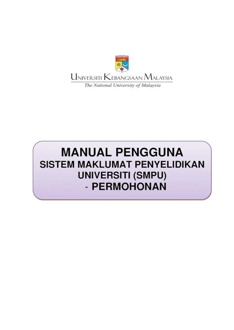 PDF MANUAL PENGGUNA Portal CRIM UKMPusat Pengurusan Penyelidikan