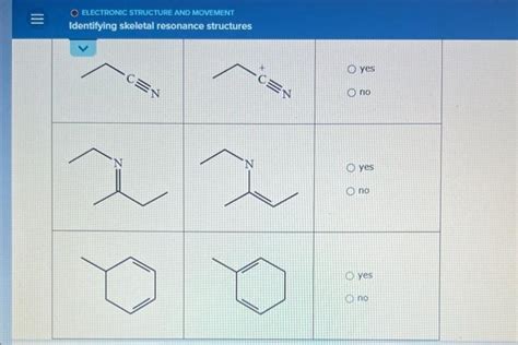 Solved Decide Whether Each Row Is A Set Of Resonance Chegg