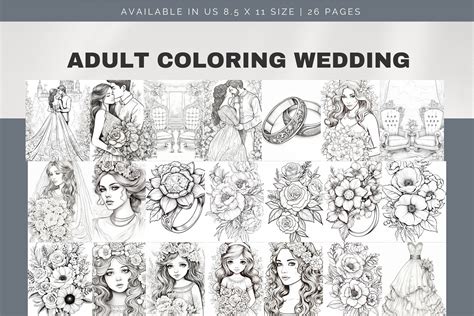 Wedding Coloring Book Adult Coloring Wedding Printable Coloring Book Wedding Printable