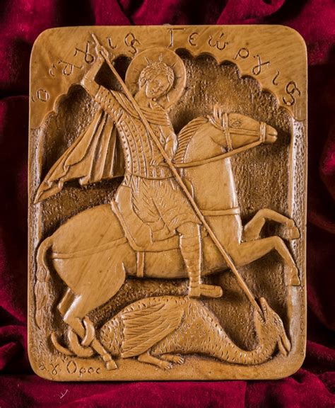 Saint George Killing The Dragon Wall Icon Christian Wall Plaques