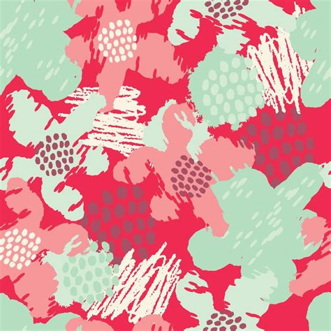 Seamless Hand Draw Pattern Background With Multicolour Flowers