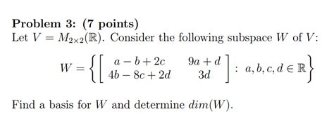 Solved Problem Points Let V M X R Consider The Chegg