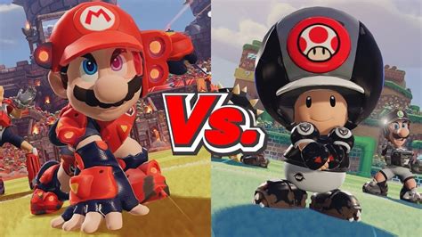 Mario Strikers Battle League Mario Rockets Vs Toad Cyclones