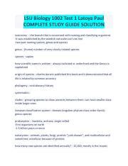 Lsu Biology Test Latoya Paul Complete Study Guide Solution Pdf