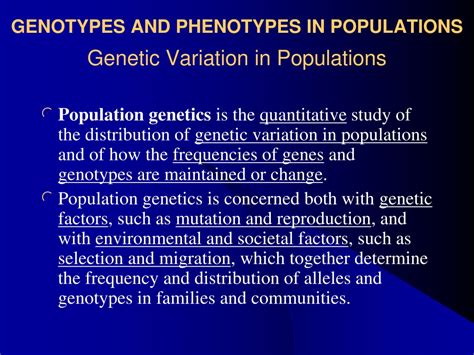 Ppt Genetic Variation In Individuals And Populations Mutation And