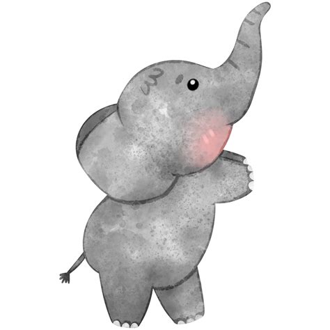 Cute Baby Elephant Watercolor Style Animal Elephant 41646050 Png