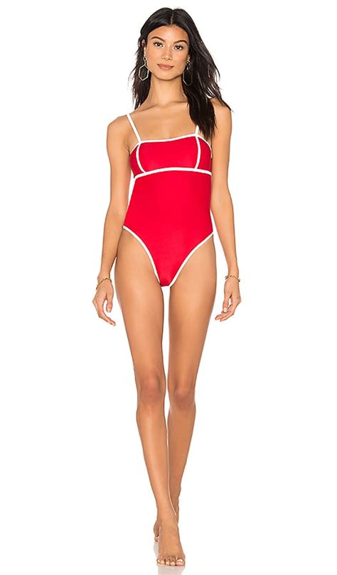 Lovers And Friends Twiggy One Piece In Red And White Revolve