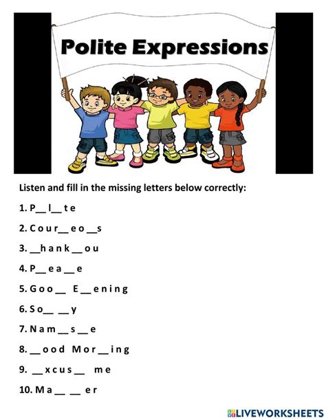 1169392 Polite Expression Sunita23 Liveworksheets