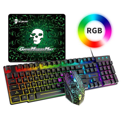 Colored Usb Wired Pc Mecanico Teclados Rgb Mechanical Keyboard Mouse