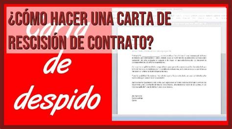 Gu A Pr Ctica C Mo Hacer Una Carta De Rescisi N De Contrato