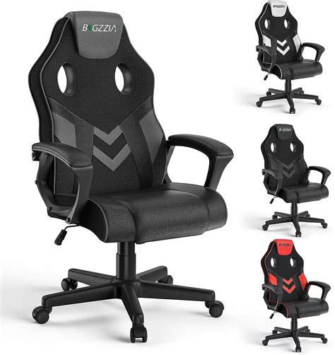 PU Leather Gaming Chair with Headrest, Adjustable Height, and 360° Swivel for Office Gamer ...