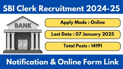 SBI Clerk Recruitment 2024 25 Notification OUT And Apply Online Start