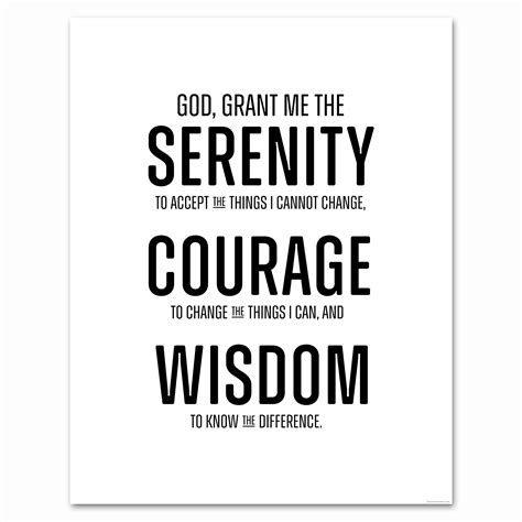 Scriptionery Serenity Prayer Wall Art Christian Wall Art Black And