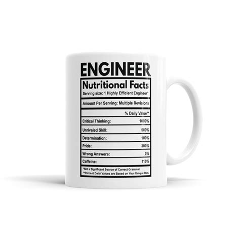 Engineer Nutritional Facts Coffee Mug Brave New Look