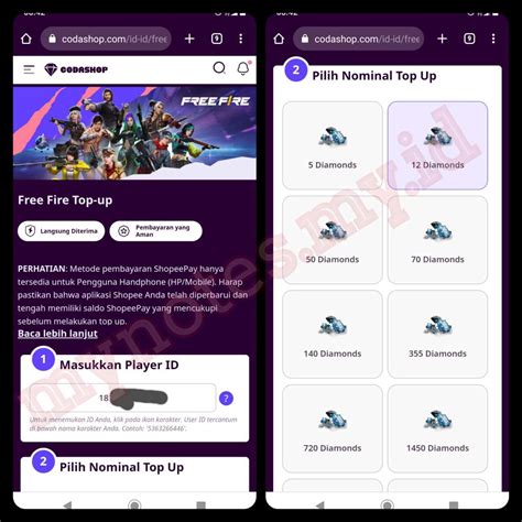 Cara Top Up Diamond Free Fire Pakai Pulsa XL Di Codashop My Notes