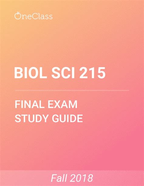 Biol Sci Study Guide Comprehensive Final Exam Guide Gene