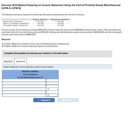 Solved Exercise Static Preparing An Income Statement Chegg