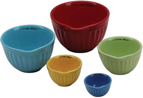 5 Piece Stoneware Nesting Measuring Cup Set Kitchen And Dining