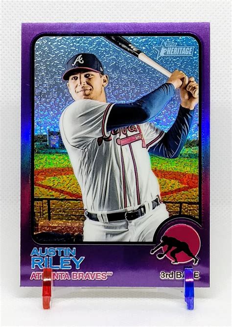 Austin Riley Heritage Baseball Hot Bx Purple Refractor