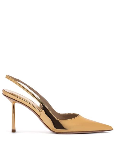 Le Silla Bella Metallic Slingback Pumps In Natural Lyst Uk