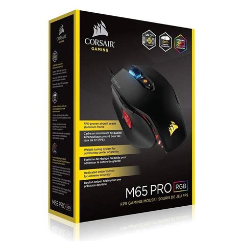 Corsair M65 PRO RGB FPS Optical Sensor 12000 DPI Wired Gaming Mouse w ...