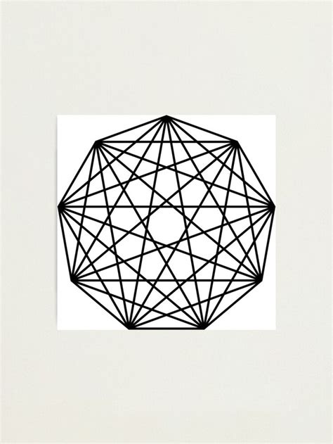 Nonagon Shape Black Photographic Print For Sale By Keplercat Shapes