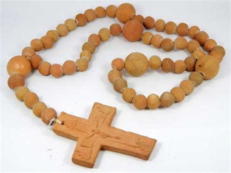 LARGE TERRACOTTA SPANISH ROSARY BEADS