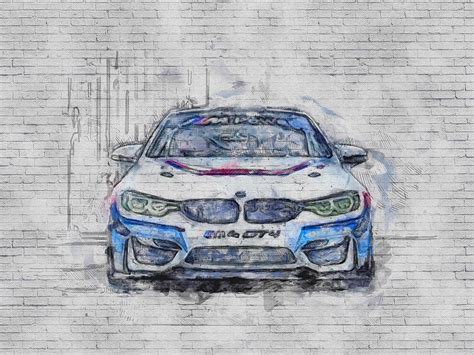 Bmw M4 Gt4 Sportcars 2017 Cars Supercars Bmw Artwork Mixed Media By