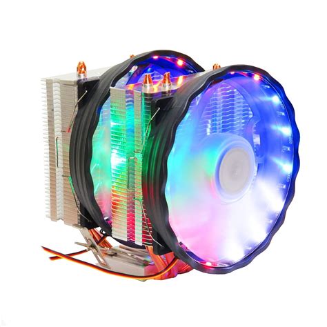 Cooler Fan Duplo Para Processador Mm Led Colorido Intel Amd