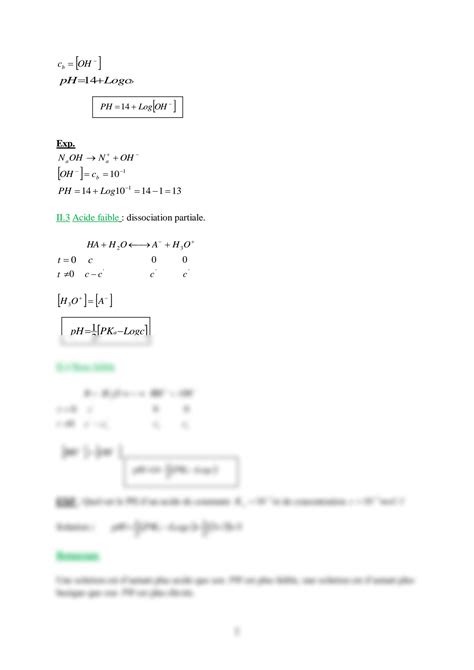 Solution Chapitre Ii Le Ph Des Acides Et Des Bases Studypool