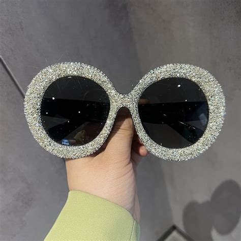 Harriet Bling Bling Round Sunglassesgold Yellow In 2023 Rhinestone Sunglasses Bling