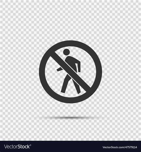 No pedestrian traffic sign on transparent Vector Image