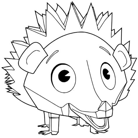 Hedgehog Fluffy from Zack and Quack Coloring Page - Free Printable ...