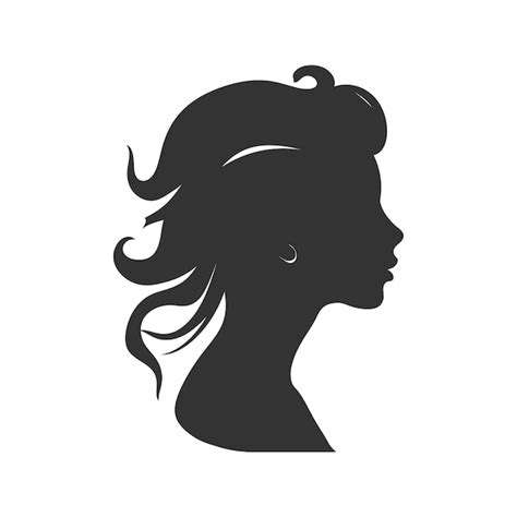 Silueta de rostro femenino ilustración vectorial Vector Premium