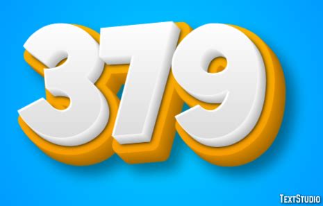 379 Text Effect and Logo Design Number