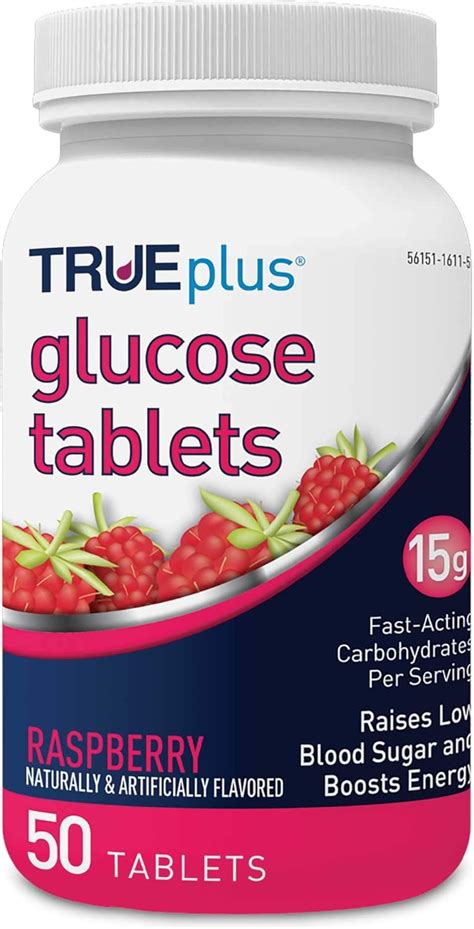 Trueplus® Glucose Tablets Raspberry Flavor 50ct Health