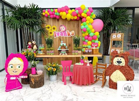 Ideas Para Fiesta De Masha Y El Oso Decoraciones Dulceros Y Pasteles