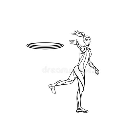 Female Player Is Playing Ultimate Frisbee Vector Stock Vector