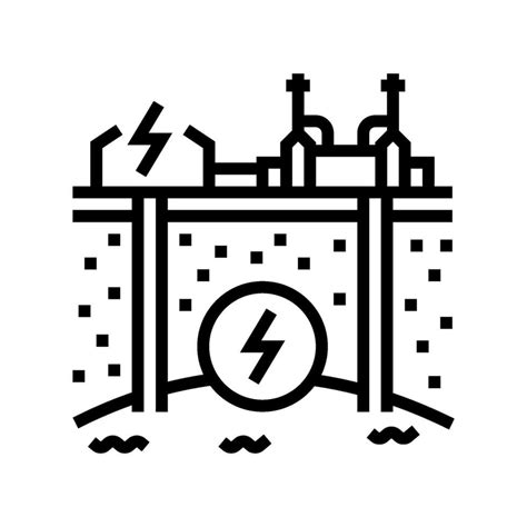 Electricity Geothermal Energy Line Icon Vector Illustration 36278816