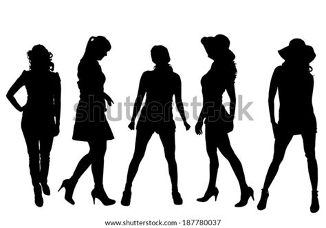 Vector Silhouette Sexy Woman On White Stock Vector Royalty Free