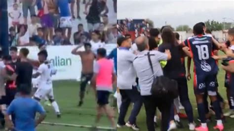 Video Futbolistas E Hinchas Se Fueron A Los Golpes En La Cancha