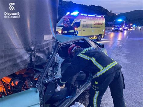 Un Herido En Accidente De Tráfico En La Cv 16 En Borriol Castellón