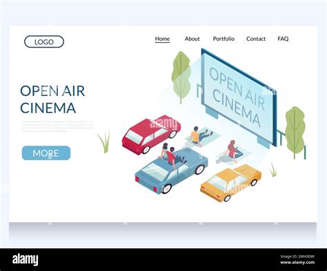 Open Air Cinema Vector Website Template Web Page And Landing Page