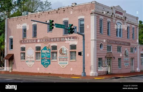 KENNER, LA, USA - MARCH 31, 2023: Historic Kenner Heritage Hall at the corner of Williams ...