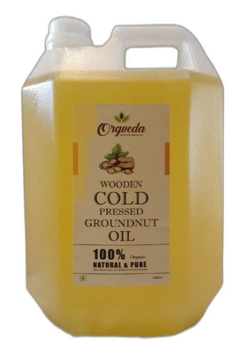 Lowers Cholesterol L Orgveda Wooden Cold Pressed Groundnut Oil At Rs