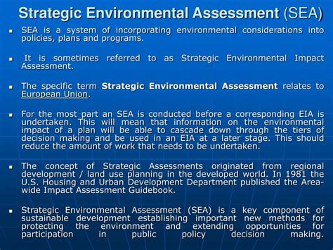 Ppt Strategic Environmental Assessment Sea Powerpoint Presentation